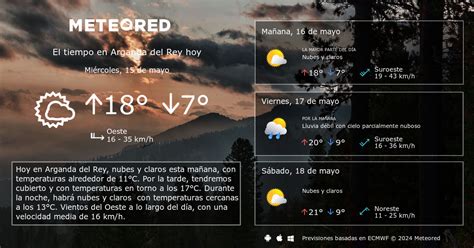 El Tiempo en Arganda del Rey, Madrid a 14 días